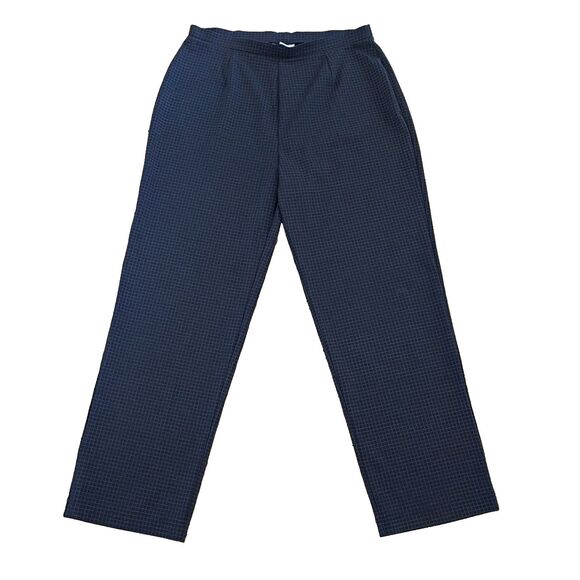 Avenue Pants - Avenue Pull On Dress Pants Trousers Soft Blue Stretchy Checker Pattern 14/16